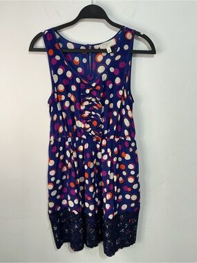 Anthropologie Moulinette Soeurs Royal Blue Polka Dot Sleeveless Dress